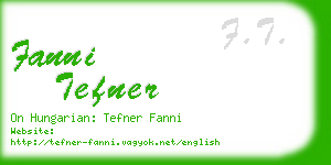 fanni tefner business card